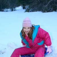 Pictures of Little April having some fun in the snow