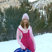 Pictures of Little April having some fun in the snow
