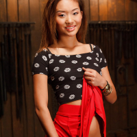 Asian cutie Alina Li feels tiny tits suffer painful clamping and stretching