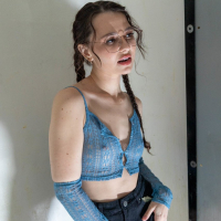 Stunning teen Liz Jordan sucking a couple of cocks at once