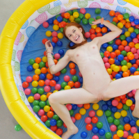 Redhead play time with Dolly Little