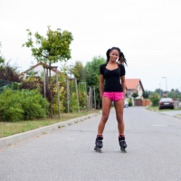 Roller Skater Isabella Chrystin rides a juicy Dick