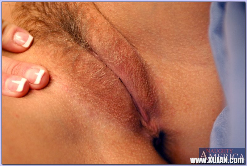 Heated wife Rita Faltoyano caressing big tits and spreading hairy slit - Photo #1174310