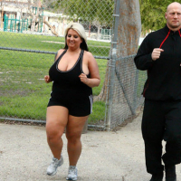 Blond Chunker Porsche Dali Tries out the SlimFuck Workout