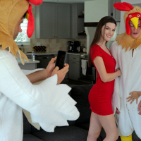 Cock hungry stepsisters Fiona Frost and Lulu Chu swapping dicks
