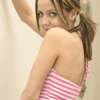 Andi Pink shows you her pink pussy upskirt