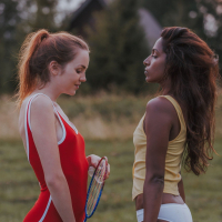 Kate Great warms up for wild Lesbian Sex with GF
