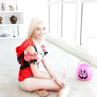 Tiny cutie blonde Maddy Rose takes off her skirt and masturbates
