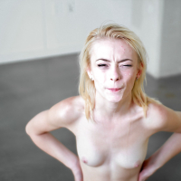 Tiny blonde teen Maddy Rose enjoying five throbbing cocks at once
