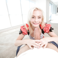 Beautiful blonde Maddy Rose is giving a stunning deep blowjob