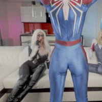 Sia Siberia and Purple Bitch in a hot lesbo cosplay threeway