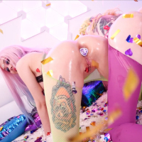 Sexy pink haired lesbians Purple Bitch and Helly Rite extreme anal party