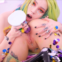 Sexy pink haired lesbians Purple Bitch and Helly Rite extreme anal party