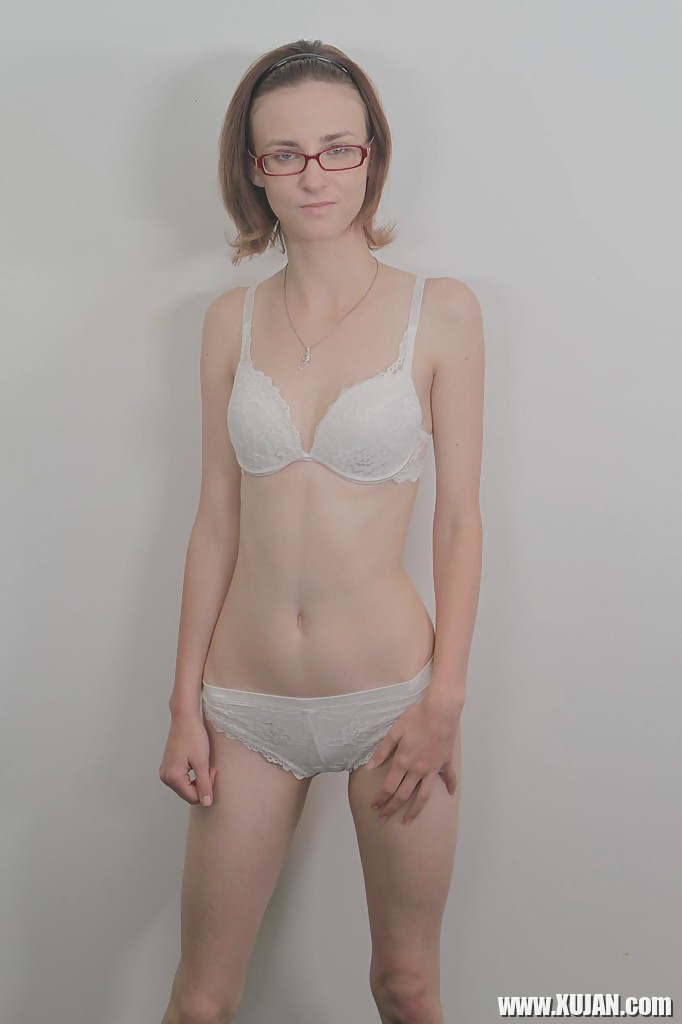 Skinny babe in sexy glasses Jay Taylor revealing her tiny tits - Photo #1211825