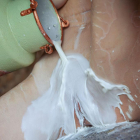 Country girl Mila Azul spills the milk and makes a mess