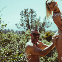 Emily Right bangs with a muscular stud in a van