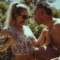 Emily Right bangs with a muscular stud in a van