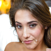 Stunning milf Eva Lovia is sucking and getting cum in mouth