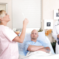 Busty MILF in nurse uniform Alanah Rae fucked by her horny patient