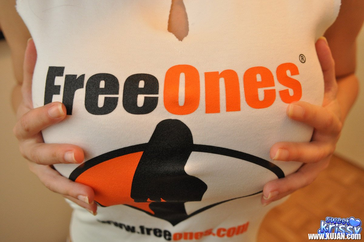 Sweet Krissy showing cute Ass and Tits in Freeones Gear - Photo #1238445
