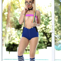Super nerd Sierra Nicole gets her tight pussy fucked by a huge cock