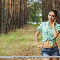 Alise Moreno naked in a Forest showing her Holes