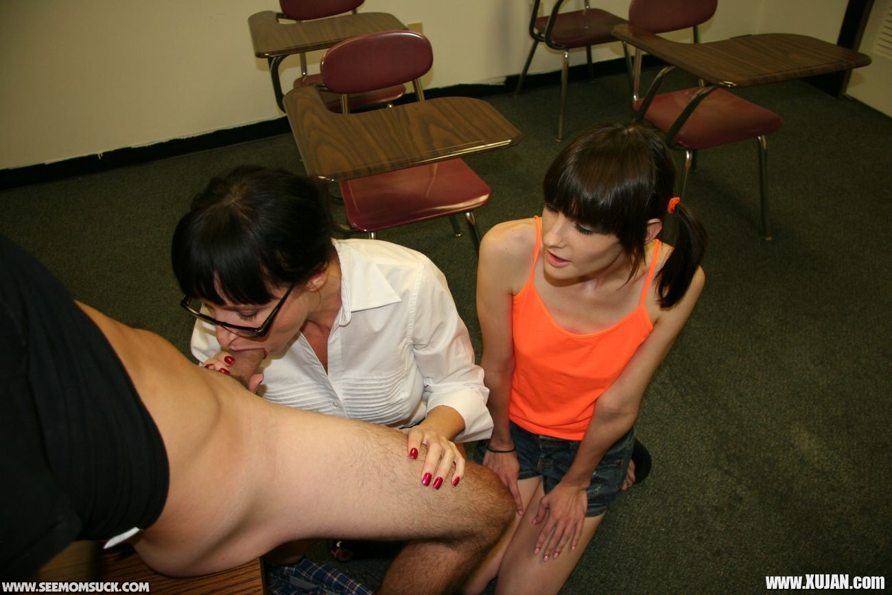 Dirty Mommy Showing Her Daughter How To Suck Huge Cock - Photo #1243588