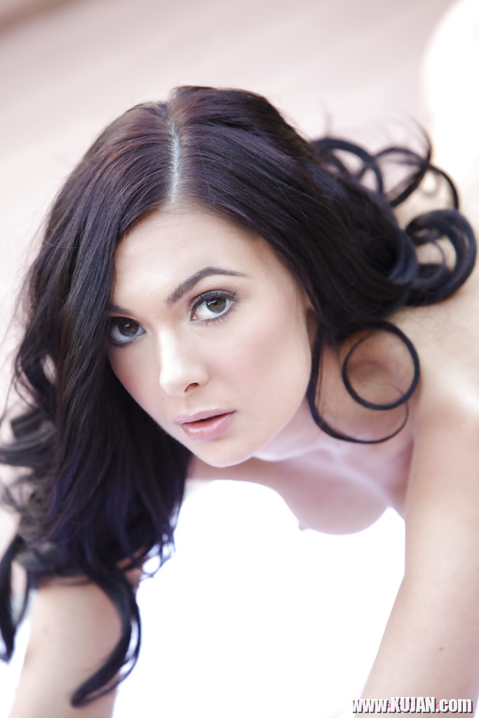 Gorgeous brunette babe Marley Brinx playing with nice natural boobs - Photo #1244681