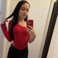 Sasha Sparrow strips naked in front of mirror then masturbates