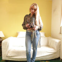 Amateur European mom Brittany Bardot freeing small tits before masturbating