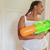 Playful Beth Bennett having shower pranking sex