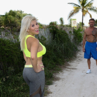 Cock hungry blondie Cristi Ann giving private XXX workout lesson