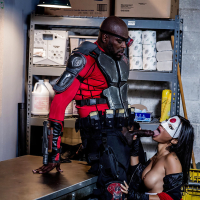 Masked Asian chick Asa Akira getting fucked by black dude in biker gear