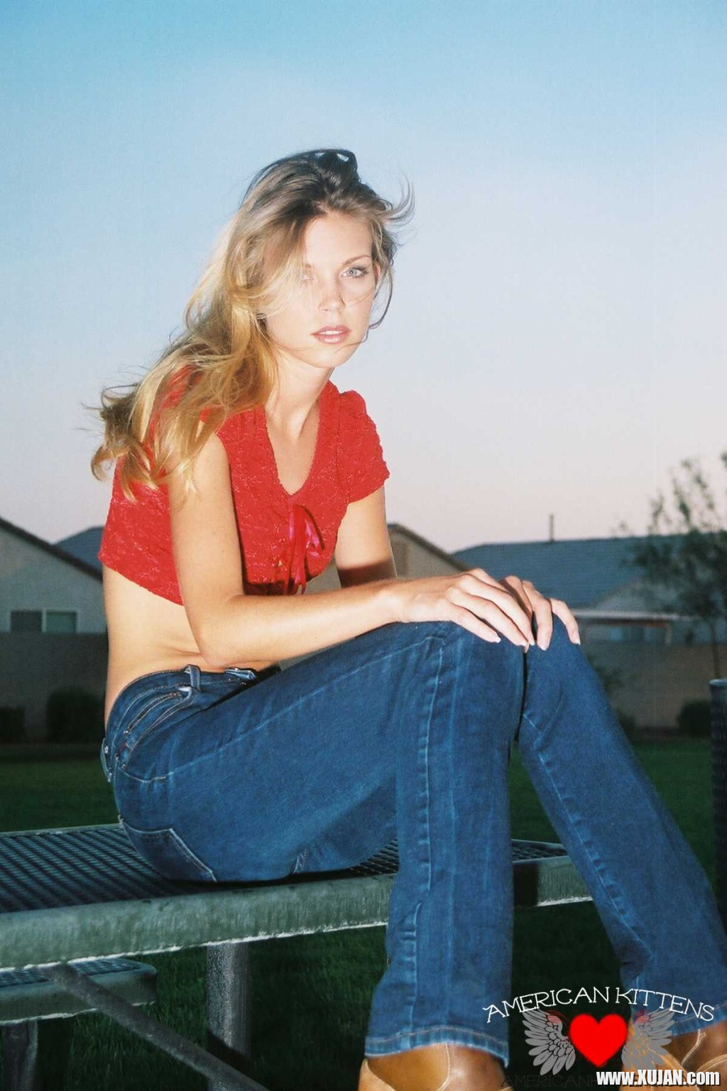 Ashley is outside on the play ground in tight jeans and a tiny red top I love to - Photo #1304342