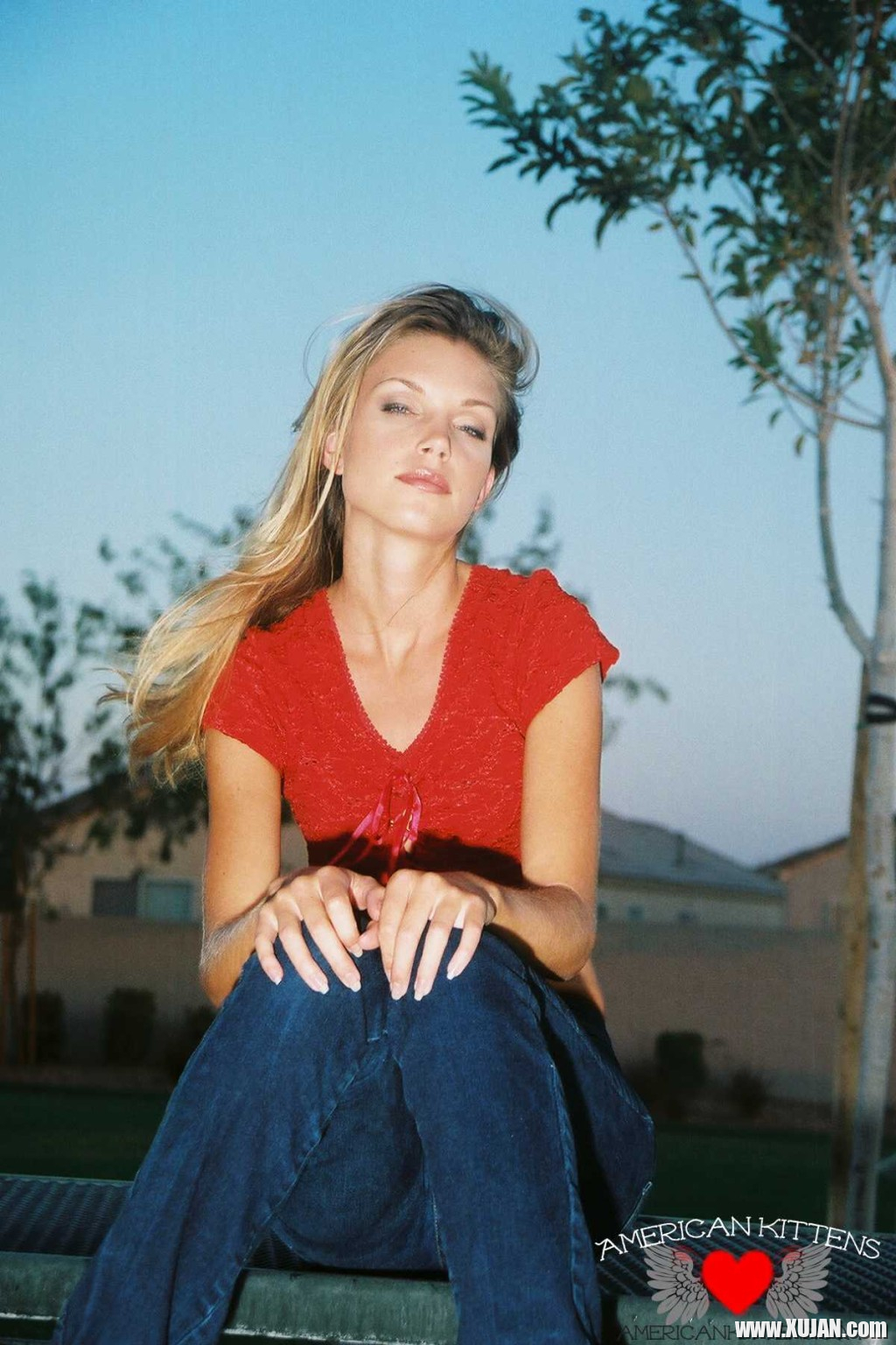 Ashley is outside on the play ground in tight jeans and a tiny red top I love to - Photo #1304347