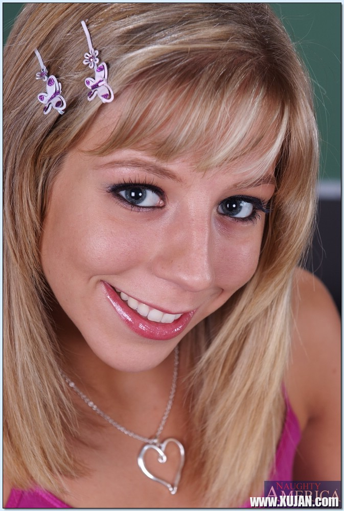Adorable coed cutie Chastity Lynn showing off lean body in the class - Photo #1305447