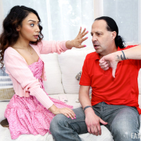 Naughty young vixen Sarah Lace gets down and dirty with a guy