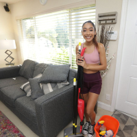 Filthy housekeeper Sarah Lace gets analyzed hard
