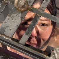 Juliette March in tight rope bondage gets a brutal water treatme