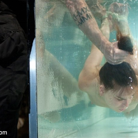 Juliette March in tight rope bondage gets a brutal water treatme