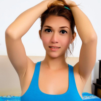 Exotic Tranny Sapphire Young strips out of her blue top