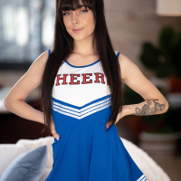 Hot cheerleaders Gizelle Blanco and Emma Jade having a lesbian affair