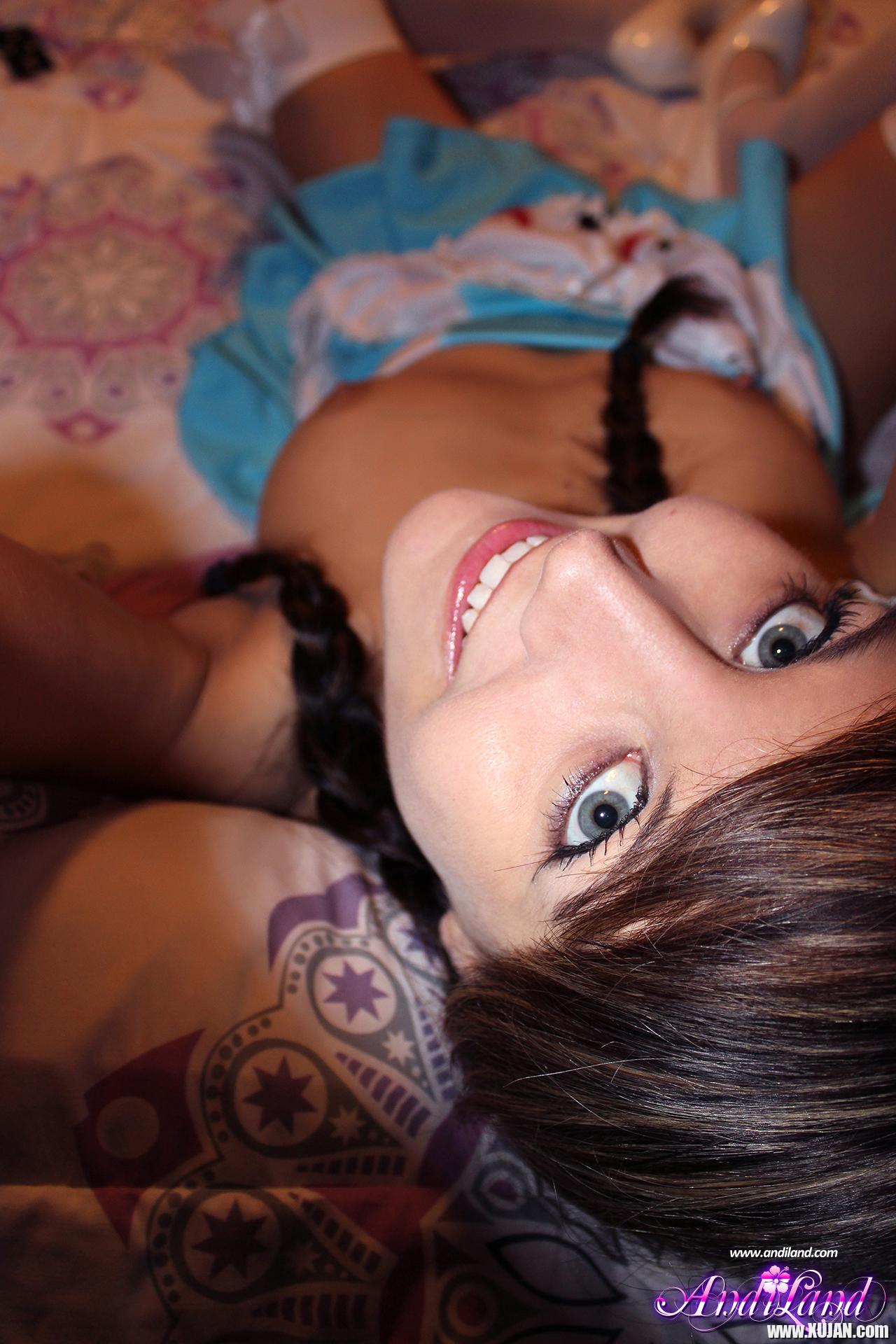 Brunette teen Andi Land cosplays as Alice in Wonderland - Photo #1330283