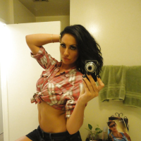 Amateur girlfriend Tiffany Brookes posing and taking photos of herself