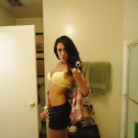 Amateur girlfriend Tiffany Brookes posing and taking photos of herself