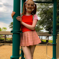 Cute looking Cherry Fae showing her sexy body outdoors