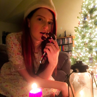 Beautiful sweetie Cherry Fae pleasing herself with a glass toy