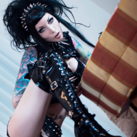 Alt Babe Razor Candi enjoying her big black Dildo