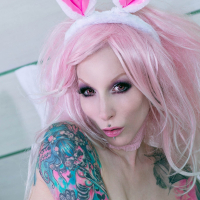 Easter Bunny Razor Candi toying her shaved Pussy