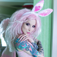 Easter Bunny Razor Candi toying her shaved Pussy